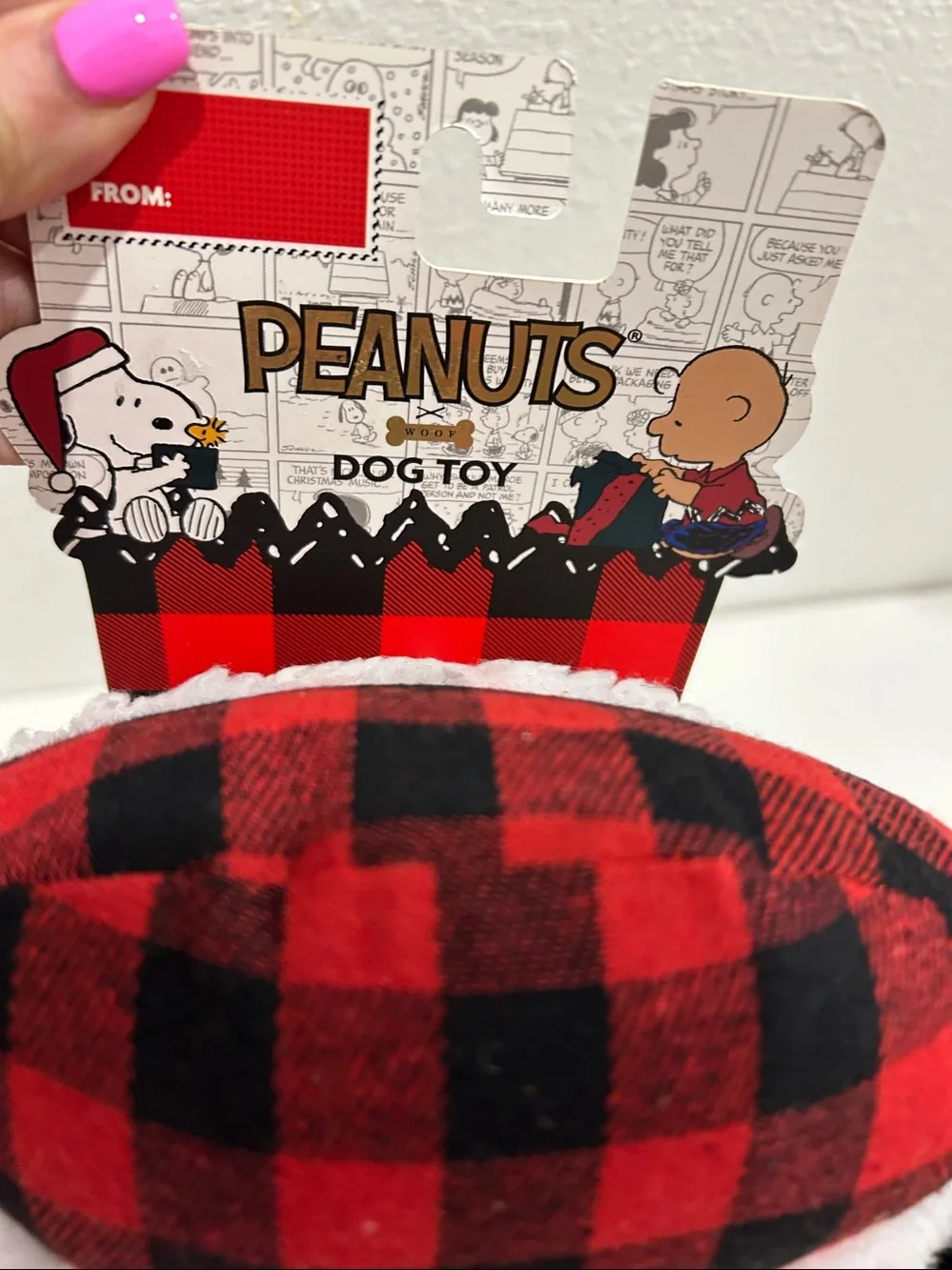 NWT Peanuts Snoopy Plaid Multi-Squeaker Plush Dog Toy 9 Squeakers!!!